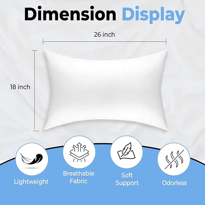 QUBA LINEN Queen Size Bed Pillows - Set of 2, Medium Density, Soft and Supportive for Back, Side, and Stomach Sleepers (Queen (Pack of 2)) (White, Pack of 2)