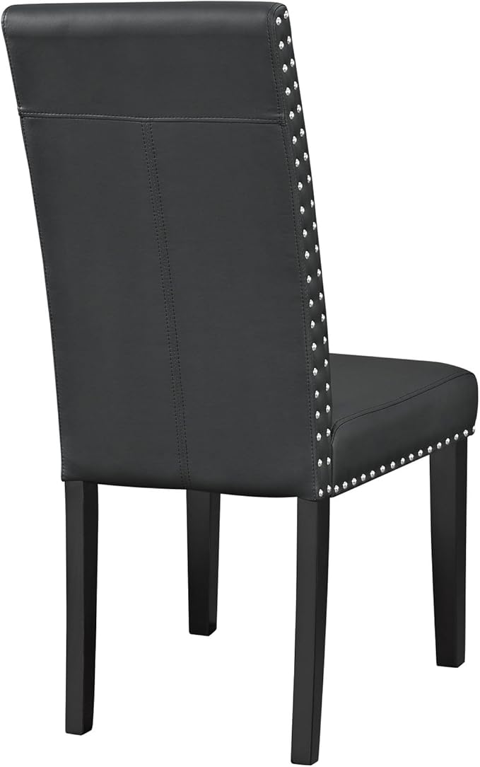 Modway Parcel Faux Leather Upholstered Parsons Dining Side Chair in Black