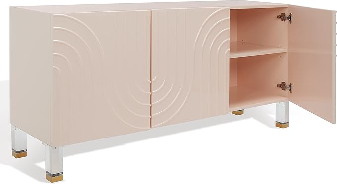 Safavieh Couture Home Saturn-Art Deco-Light Pink Acrylic 3-door Sideboard