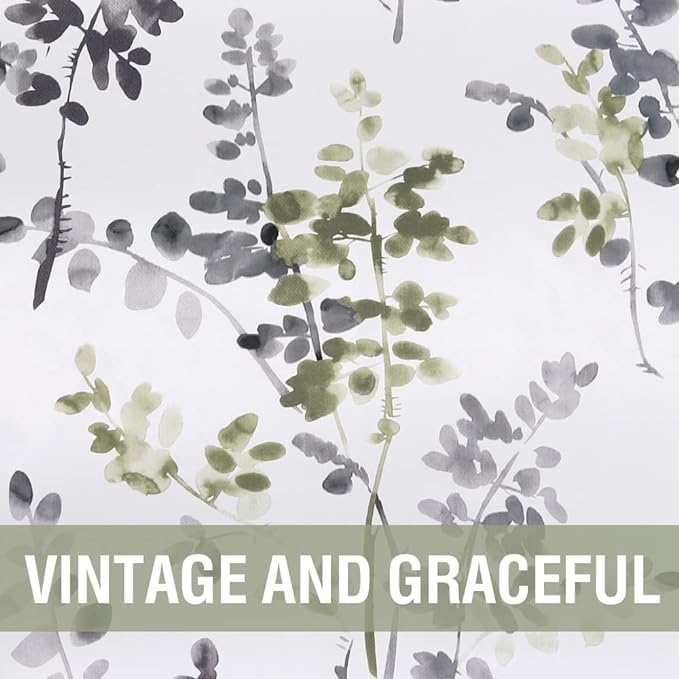 H.VERSAILTEX Blackout Curtains for Bedroom Thermal Insulated Grommet Panels Noise Reduction Window Drapes Room Darkening Curtains for Living Room(2 Panels, 52x45 in, Grey and Sage)