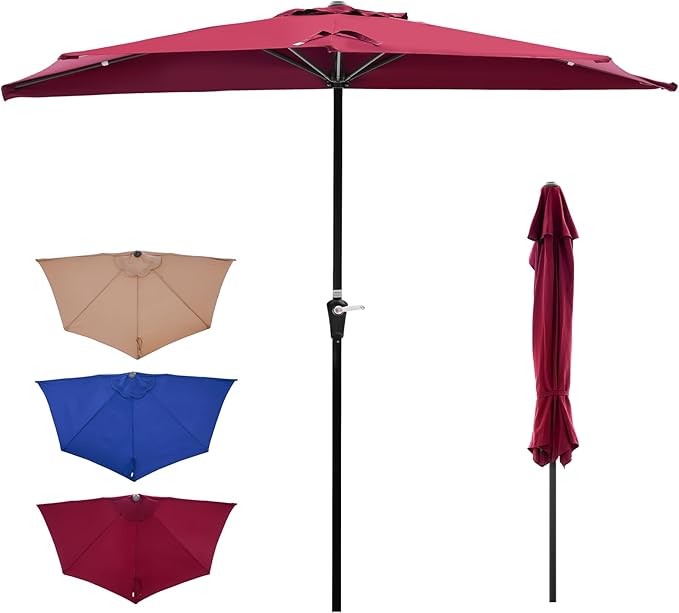 OLIXIS Patio Umbrella with Tilt and Crank Button & Sturdy Ribs Waterproof, Patio Table Umbrella Perfect for Poolside, Terrace, Beach and Outdoor Restaurant