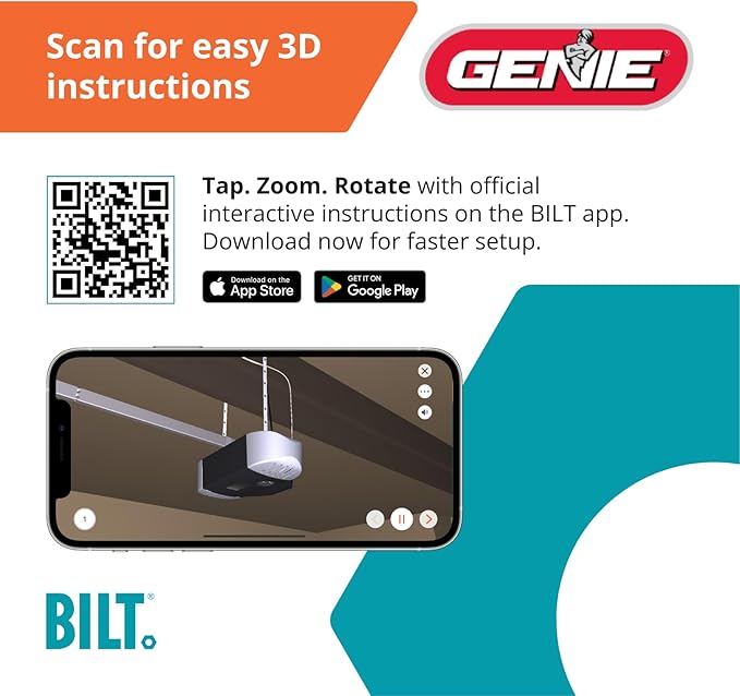 Genie Chain Glide Connect Essentials Smart Garage Door Opener - Reliable Chain Drive Opener With LED Lighting- Compatible with Alexa, SmartThings, Brilliant Smart Home