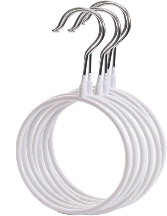 Belt/Scarf Hangers Organizer for Closet - 8 PCS Nonslip Large Scarves Holder Rack for Neckties, Winter Shawls Display, Pashminas (White)