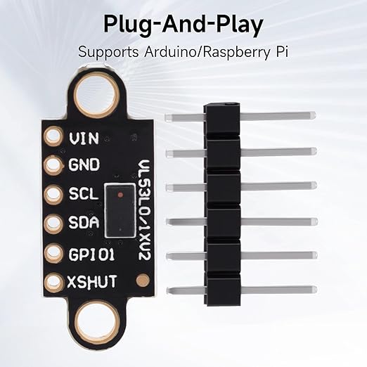 5 Pcs VL53L0X Lidar Sensor 2m Range High Precision Single-Point Distance Sensor Compact Lightweight ToF Module with I2C Interface for Arduino Raspberry Pi Robot IoT Projects Smart Homes GY-VL53L0XV2