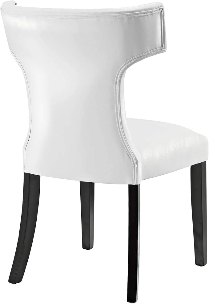 Modway EEI-3949-WHI Curve Dining Chair Vinyl Set of 2, White