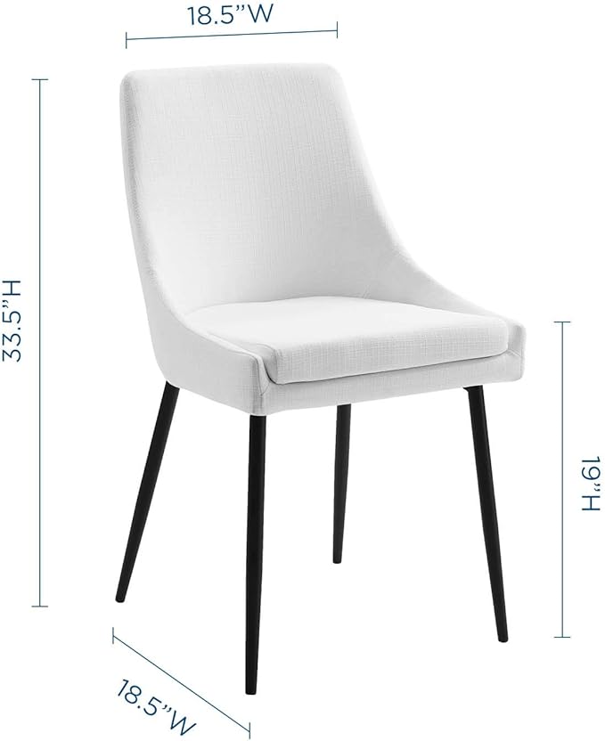 Modway Viscount Upholstered Fabric Dining Chairs - Set of 2, Black White