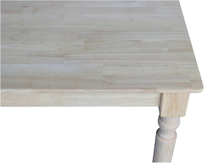 IC INTERNATIONAL CONCEPTS Solid Wood Top Table - Turned Legs