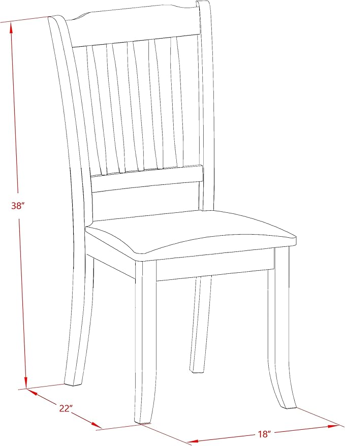 East West Furniture DAC-MAH-C Danbury Dining Room Chairs - Linen Fabric Upholstered Solid Wood Chairs, Set of 2, Mahogany