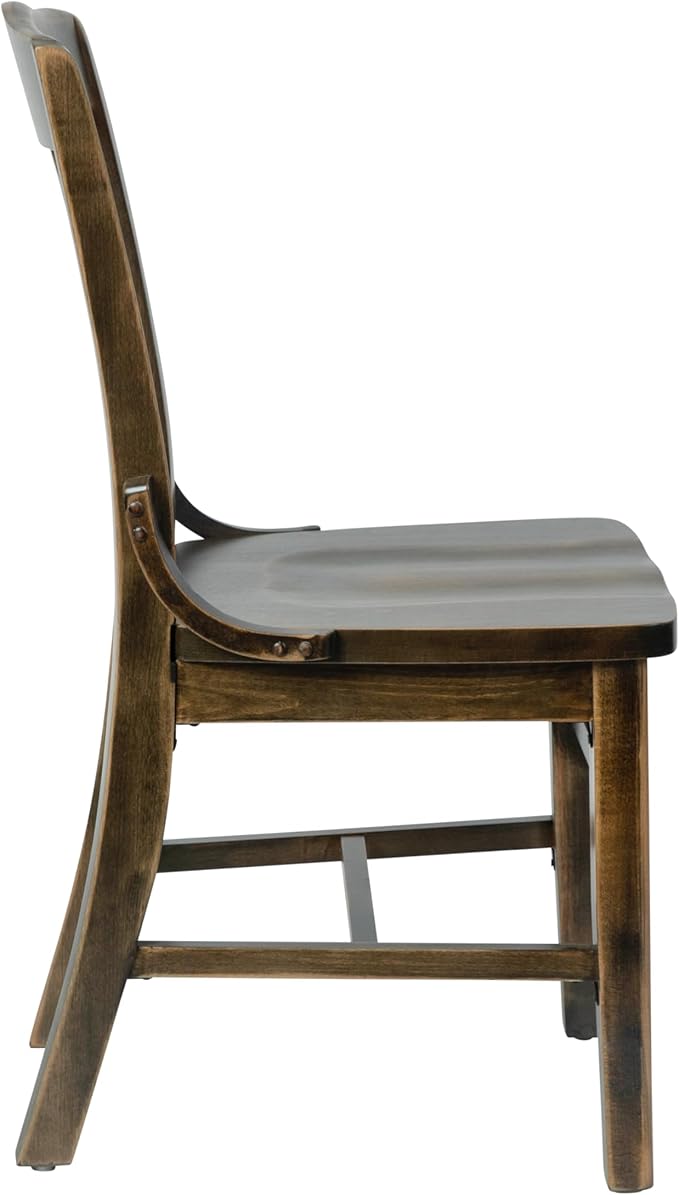 Flash Furniture Hercules School House Back Metal Restaurant Chair - Antique Copper Wood Seat and Frame