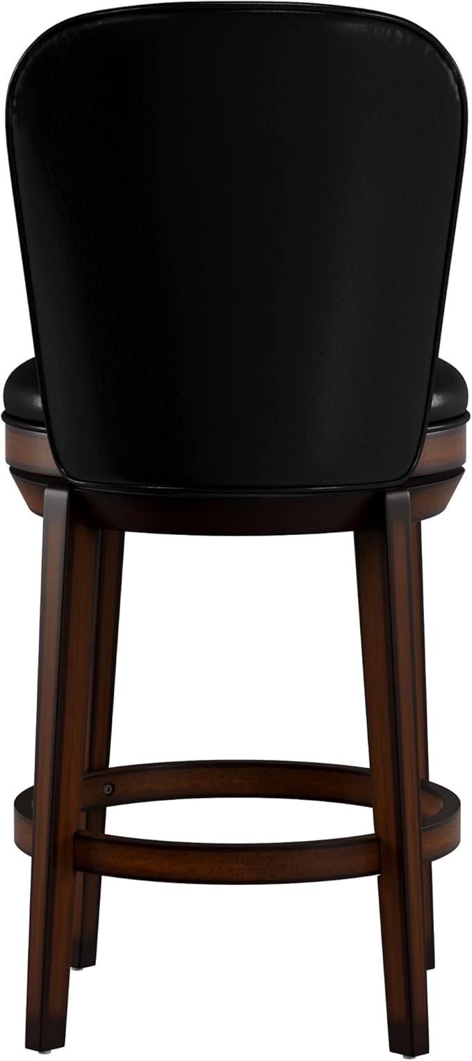 Hillsdale Victoria Wood Counter Height Swivel Stool, Dark Chestnut