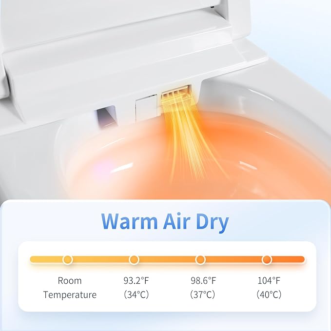Smart Toilet with Bidet Built In&Auto Flush, Hands-Free One-Piece Modern Toilet, Heated Seat & Instant Warm Water, Foot Sensor & Remote Control, Easy DIY Installation(Elongated, White)
