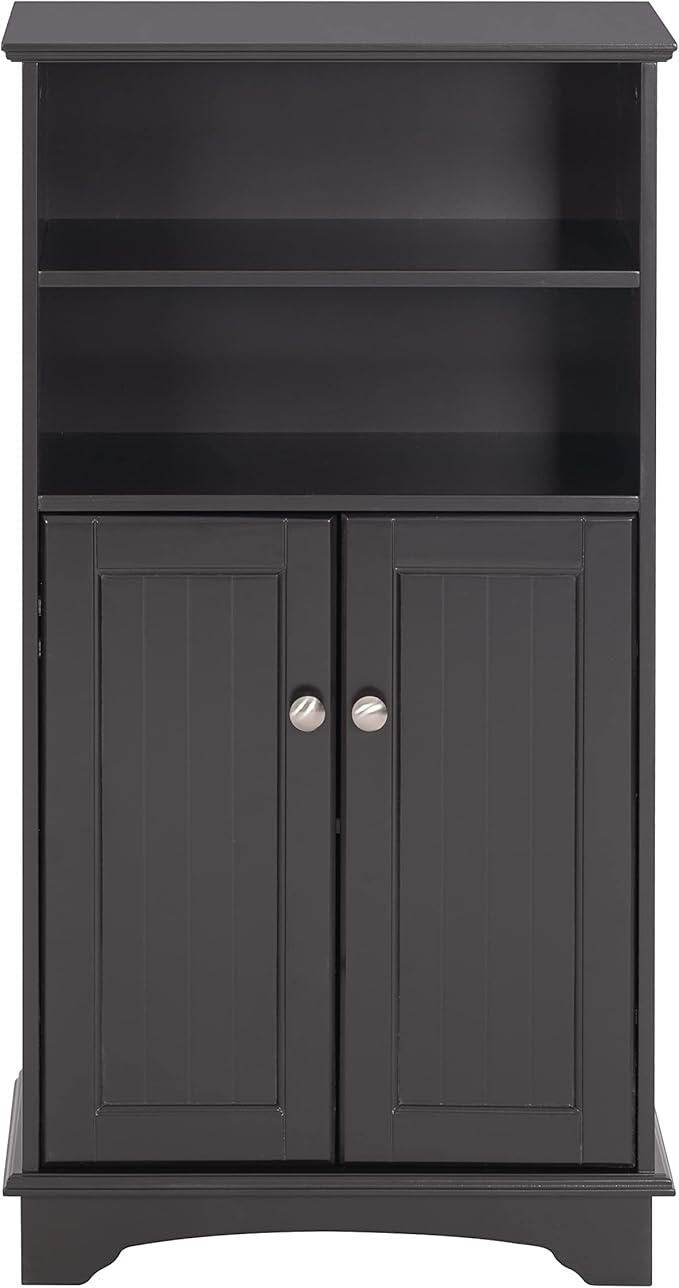 Spirich Modern Espresso Wood Bathroom Storage Cabinet, 23.62" W x 11.81"D x 40.15"H, 2 Doors, 3 Adjustable Shelves, Freestanding, Perfect for Bathroom, Entryway, Living Room & Dining Room