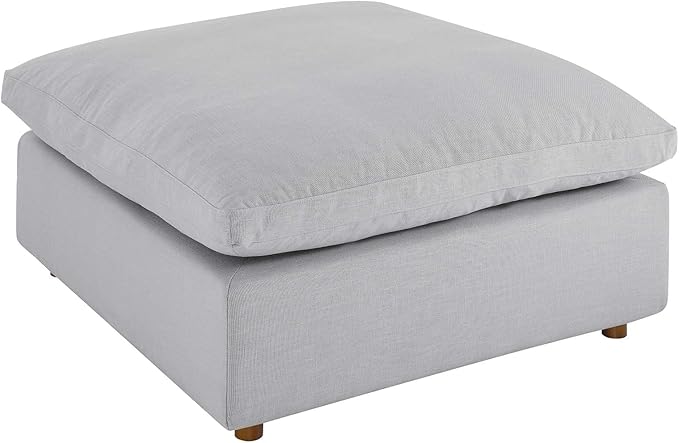Modway Modular Sofa Commix Down-Filled Overstuffed Upholstered Sectional Sofa Ottoman in Light Gray