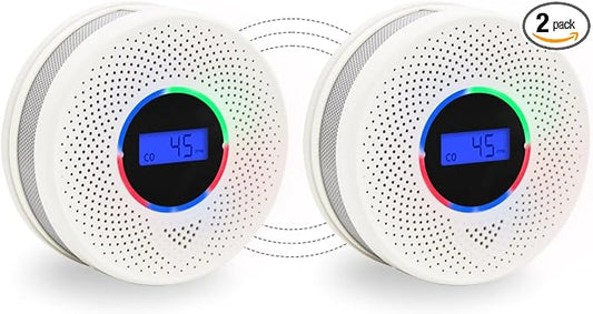 10-Year Battery Wireless Interconnected Smoke and Carbon Monoxide Detector, Smart Interlink Smoke CO Alarm with Digital Display, Fire and CO Combo Alarm for Home (2 Pack)