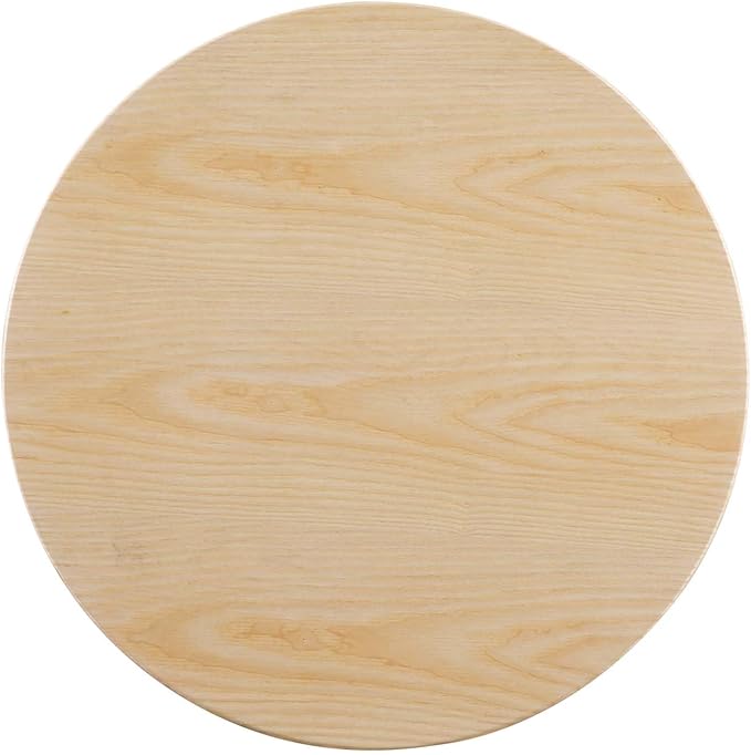Modway Verne Round Wood Grain 28" Dining Table in Gold Natural