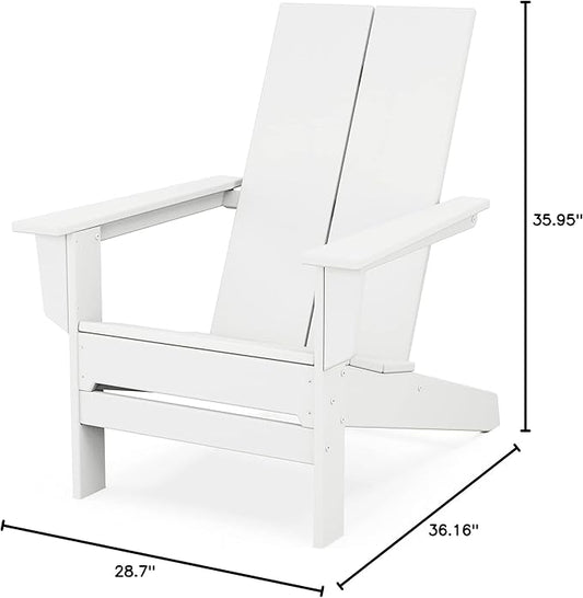 POLYWOOD Contemporary Modern Adirondack Chair in White