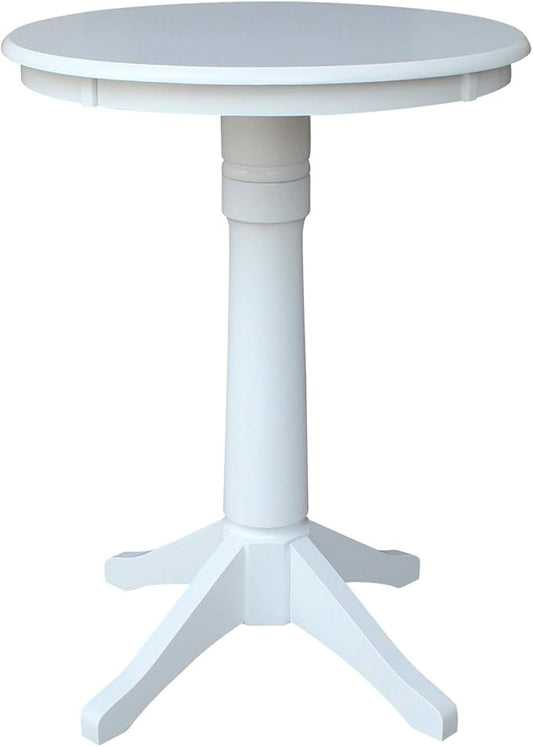 International Concepts 30" Round Top Pedestal Table-34.9" H, White