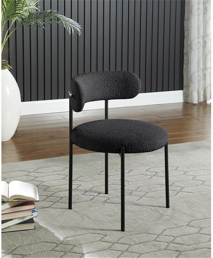 Meridian Furniture Beacon Black Boucle Fabric Dining Chair