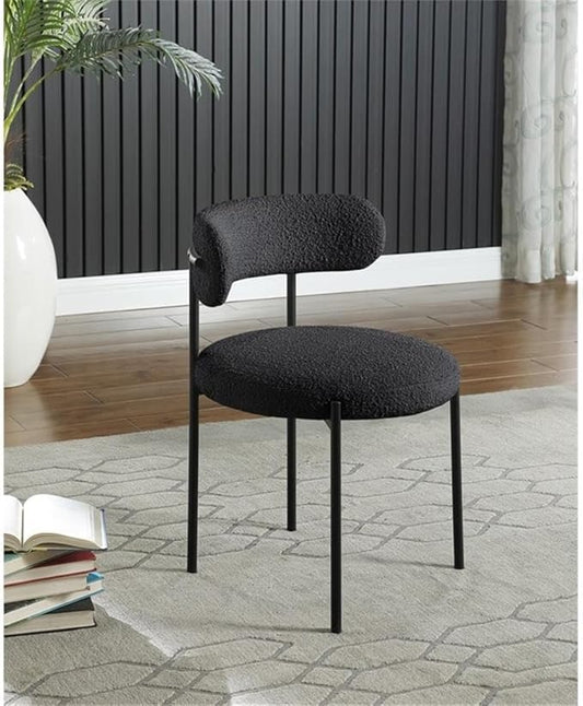 Meridian Furniture Beacon Black Boucle Fabric Dining Chair