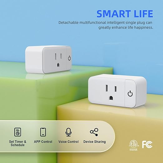 4pcs Smart Plug Mini Bundle with 4pcs 6.0A USB C Wall Outlet