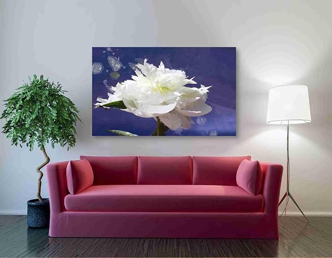 Epic Graffiti 'White Peony-Scents of Heaven' by Irena Orlov, Canvas Wall Art, 54"x40"