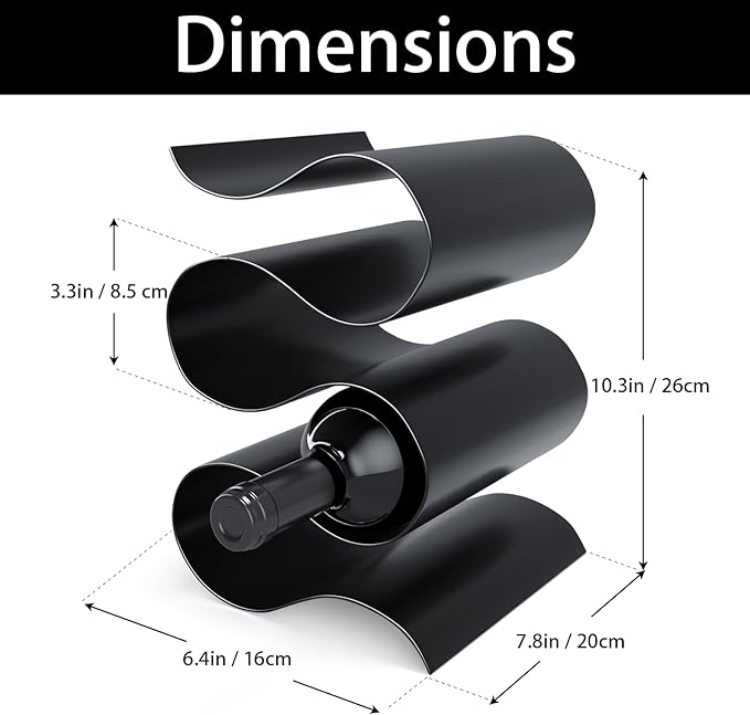 Black Wine Rack Countertop, Modern Metal Wine Rack for Inside Cabinet, Minimalist Small Wine Holder Tabletop, 5 Bottle Wine Display Stand for Wine Storage Organizer Home Kitchen Bar (Black)