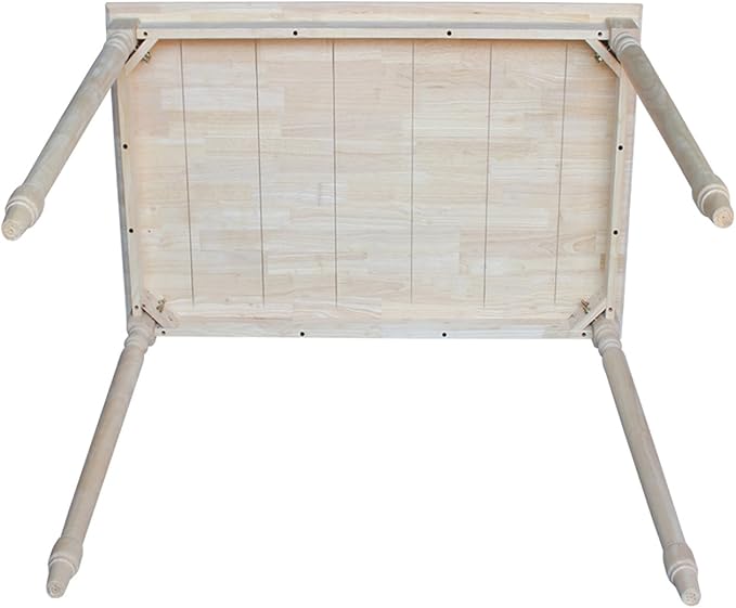 International Concepts Unfinished 42" Solid Dining Table with Turned Legs