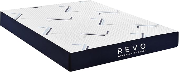REVO Sleep 10 Inch Gel Memory Foam Mattress, King Size – Cooling Gel Foam with Balanced Support, Modern Comfort Designed for Today’s Bedrooms