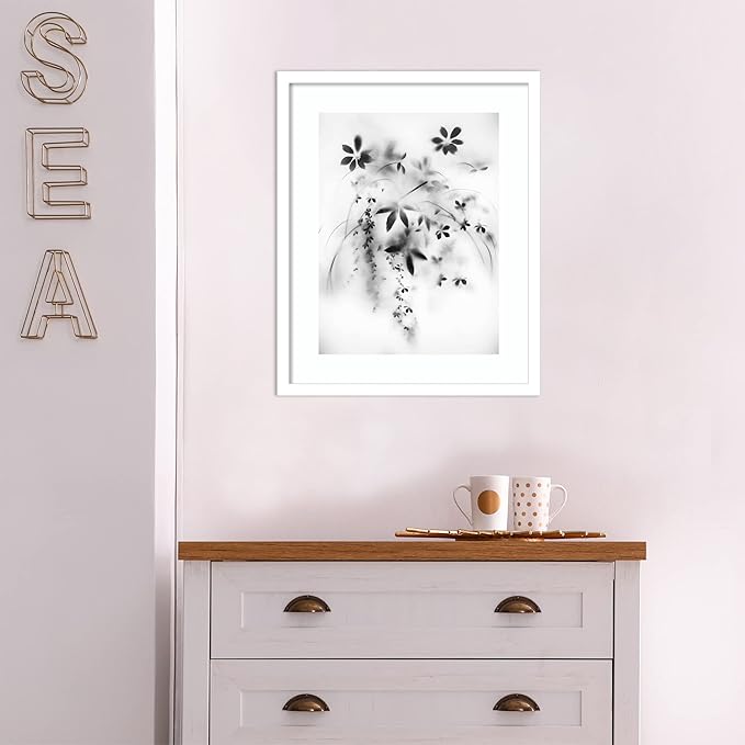 Amanti Art Framed Wall Art Print 21x17 Natural Floral Veil by Teis Albers, Nature Wall Art, Modern Contemporary Decor, Small Poster Painting Artwork for Living Room, Bedroom, Bathroom, Kitchen,
