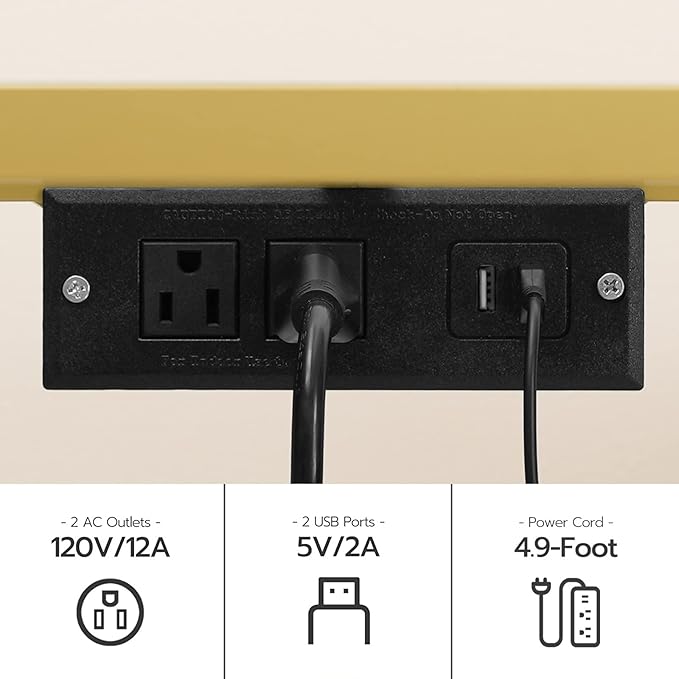 HOOBRO TV Stand with LED Lights and Power Outlets for TVs up to 75", Modern 63 Inch Tempered Glass TV Console Table with Open Shelves, Media Entertainment Center for Living Room, Gold GD165UDS01