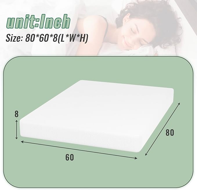 PayLessHere Gel Memory Foam Mattress Wave Comfort Foam Mattress 8 inch，CertiPUR-US Certified,Breathable Bed for Cooler Sleep Supportive & Pressure Relief,Removable Soft Cover,White Twin