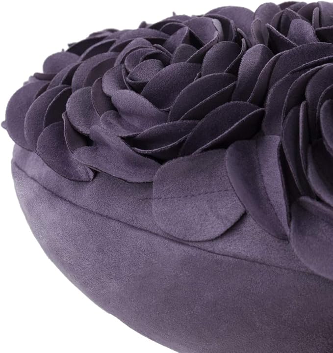 JWH Heart Flower Throw Pillow Covers Decorative Floral Shaped Accent Cushion Soft Pillowcase for Sofa Couch Living Room Bed Chair 14x16 Inches Lavender Purple