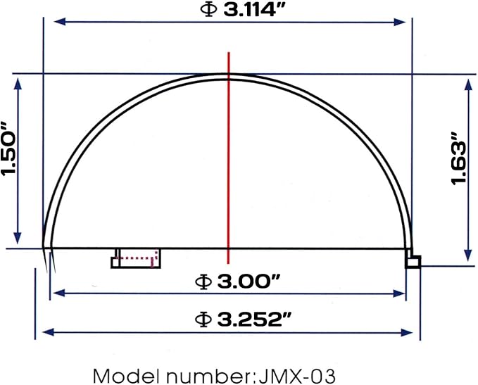 JMX Acrylic/PC CCTV Replacement Clear Camera Dome Cover Security Camera Housing Pet Dog Fence Window Skylight Window (3 Inches, Transparent)