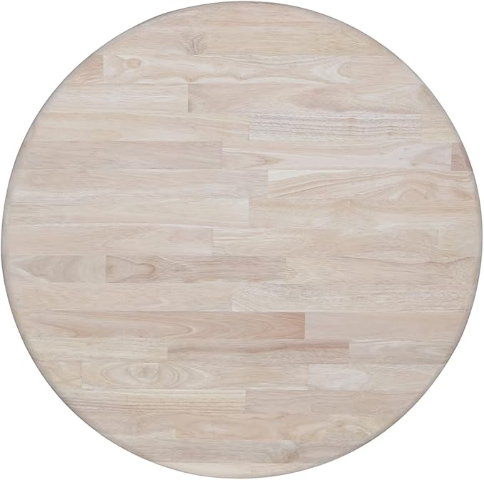 IC International Concepts, 30" Round Top Pedestal Dining Table, Solid Real Wood, Sturdy Parawood, Dimensions 30" D x 30" W x 28.8" H, Paint/Stain Ready, Unfinished