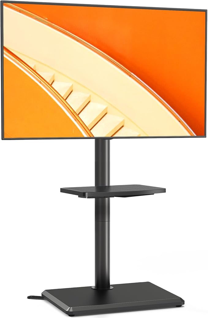TVON Floor TV Stand with Mount for Most 32-60 Inch Flat/Curved TVs up to 88 lbs, Height Adjustable TV Mount Stand with Wood Base, Swivel TV Stand for Bedroom, Corner & Living Room, Max VESA 400x400mm