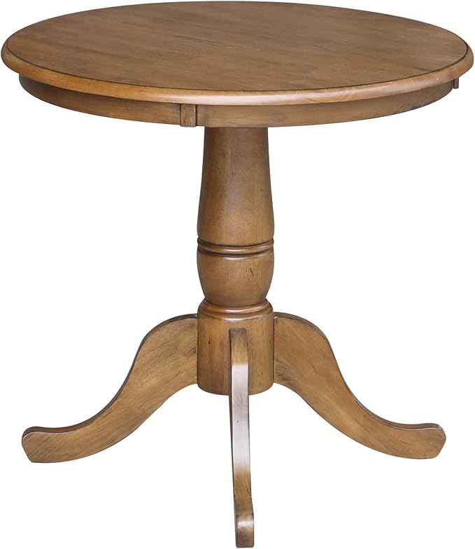 International Concepts 3 Piece 30" Round Dining Set in Pecan