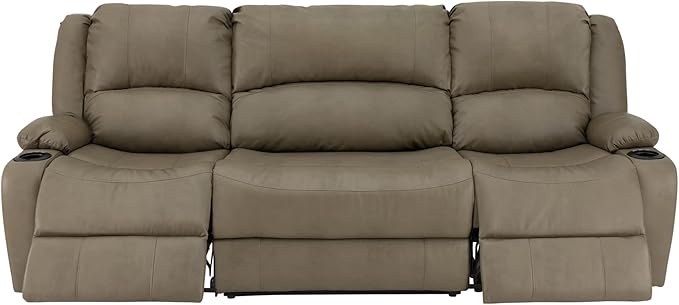 RecPro Charles 94" Powered Triple RV Wall Hugger Recliner | Drop Down Console | RV Furniture with Upgraded 2023 Fabric (Putty)