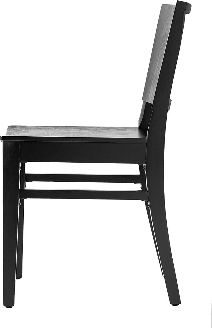 Flash Furniture Naples Commercial Solid Wood Dining Chair, Curved Backrest, Sturdy Mortise and Tenon Construction, Black