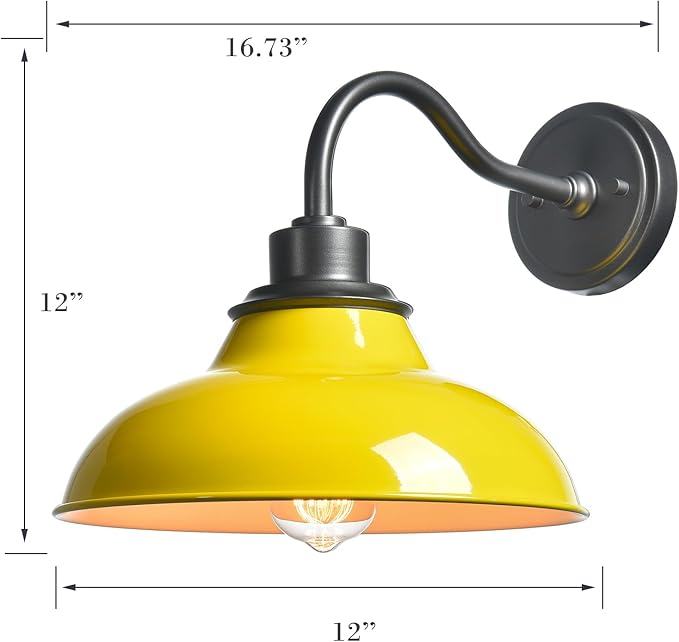 HYDELITE Wall Sconce Yellow Wall Light Fixture Modern Sconces Wall Lighting for Bedroom Bathroom Living Room Kitchen Hallway Indoor Gooseneck