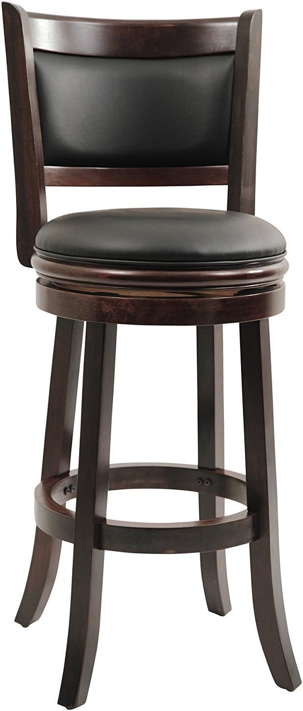 Boraam Augusta Bar Height Swivel Stool, 29-Inch, Cappuccino, 2-Pack