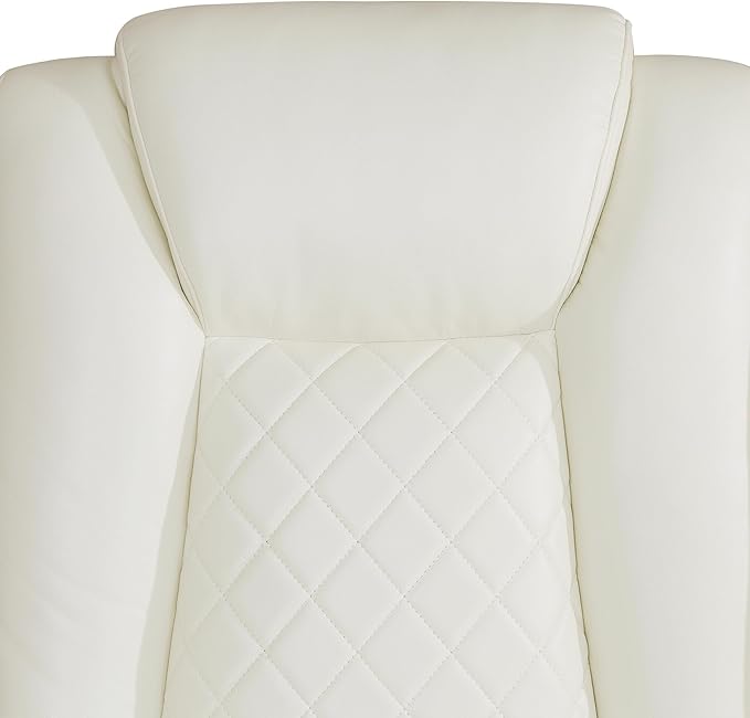 Power Reclinier Sectional Sofa,White Leather Reclining Sectional Modular Sofa,L Shaped Leather Couch with LED Lights/USB Charger/Cup Holders/Storage Console/Storage Armrest/Coffee Table(L)