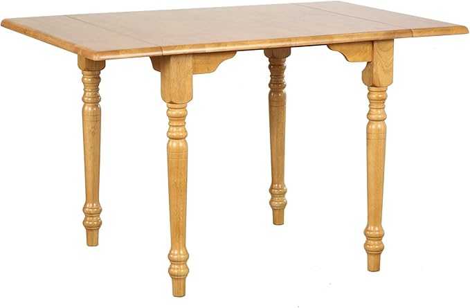 Sunset Trading Selections 48'' Rectangular Extendable Drop Leaf Light Oak | Seats 6 Dining Table, PK-TLD3448-LO