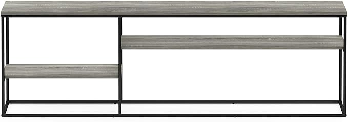 Furinno Moretti Modern Lifestyle TV Stand, Entertainment Center for TV up to 78 Inch, for Living Room, Bedroom, Grey Oak