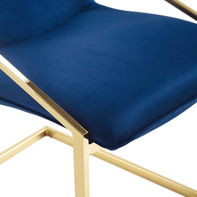 Modway Pitch Performance Velvet Armchair, 2 pcs - Dining Chairs, Gold Navy