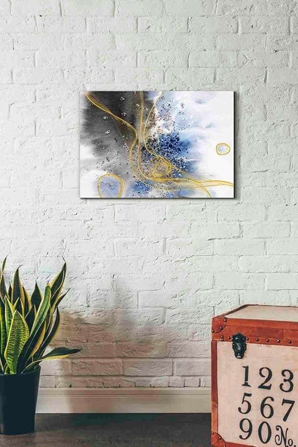 Epic Graffiti 'Coastal Watercolor Abstract' by Irena Orlov, Canvas Wall Art, 26"x18"