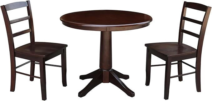 IC INTERNATIONAL CONCEPTS 36" Round Top Pedestal Table - with 2 Madrid Chairs