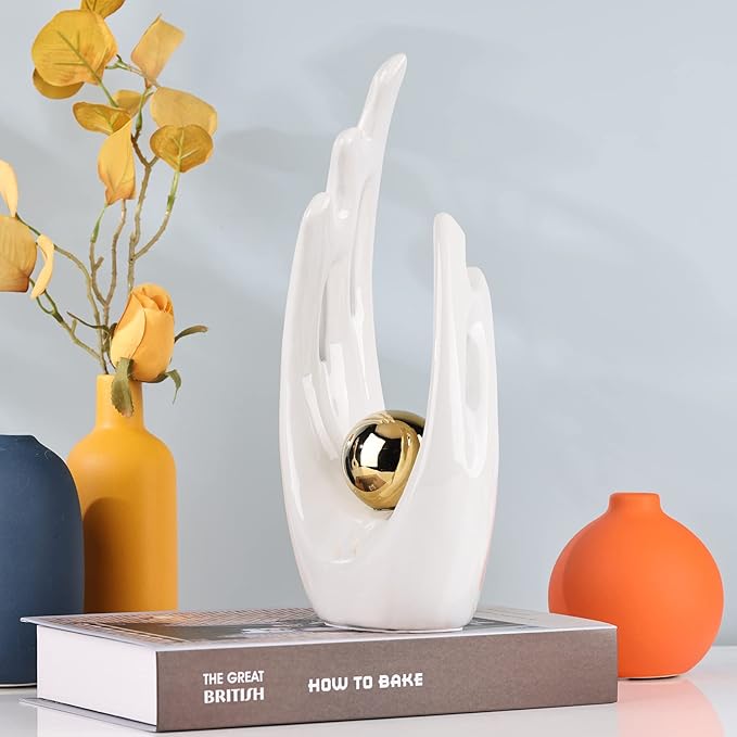 White Home Decor Accents, Coffee Table Funky Decor Modern Aesthetic Room Decor,Abstract Art Statue Decor Center Piece for Dinning Room, for Light Luxury Decorations for Stores, Hotels, Living Rooms