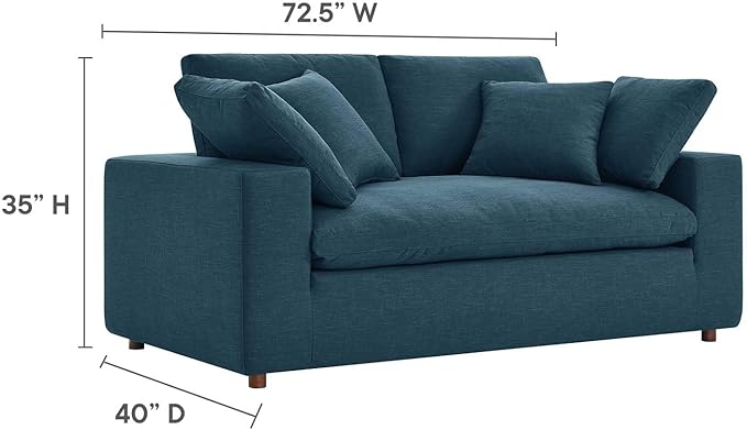 Modway EEI-4859-AZU Commix Down Filled Overstuffed Loveseat, Azure