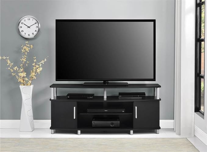 Ameriwood Home Carson TV Stand for TVs up to 50", Black (1195496PCOM)