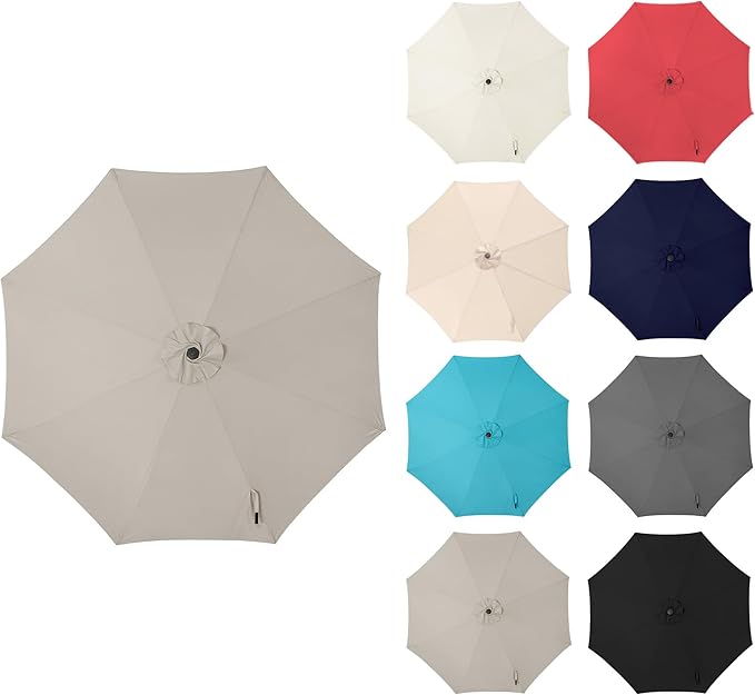 10 FT Outdoor Patio Umbrella - Table Umbrella Waterprool UV Protection, Sombrillas de Patio with Push Button Tilt, Sun Umbrella for Pool, Porch, Garden, Deck, Backyard (Taupe)